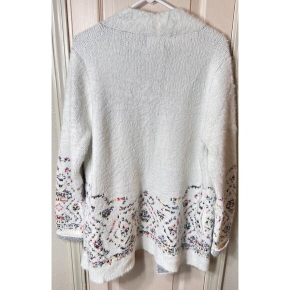 Kut From The Kloth Lennox White Open Front Fuzzy Womens XL Cardigan With Pockets - Picture 2 of 5